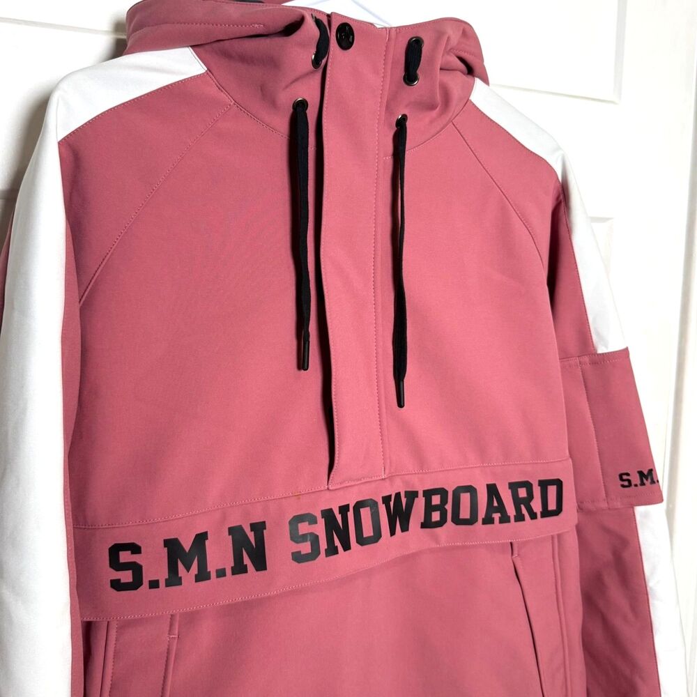 SMN Smaining Snowboard Ski Jacket Women's Medium Pink White Pullover Anorak Coat